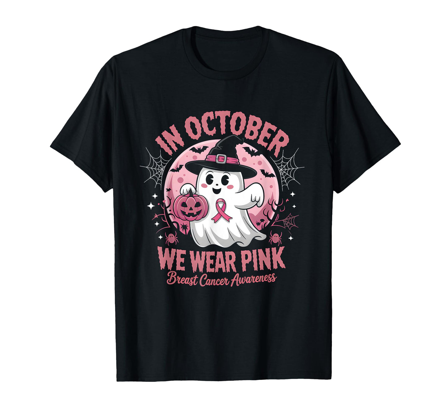 Breast Cancer Shirts Women Halloween October Wear Pink T-Shirt