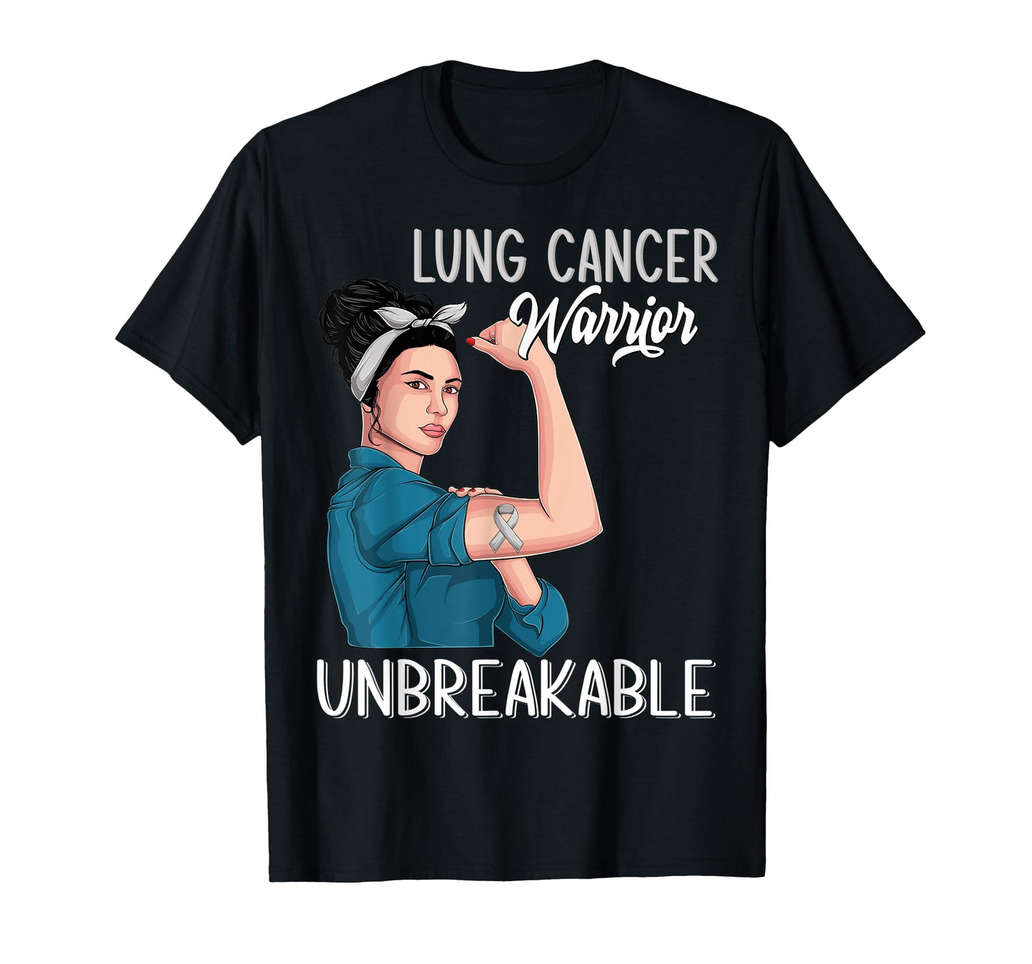 Lung Cancer Awareness Warrior Unbreakable Support Womens T-Shirt