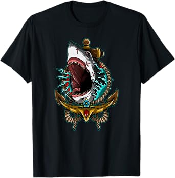 Shark Attack Heavy Death Metal Shark Gothic Occult Lover T-Shirt