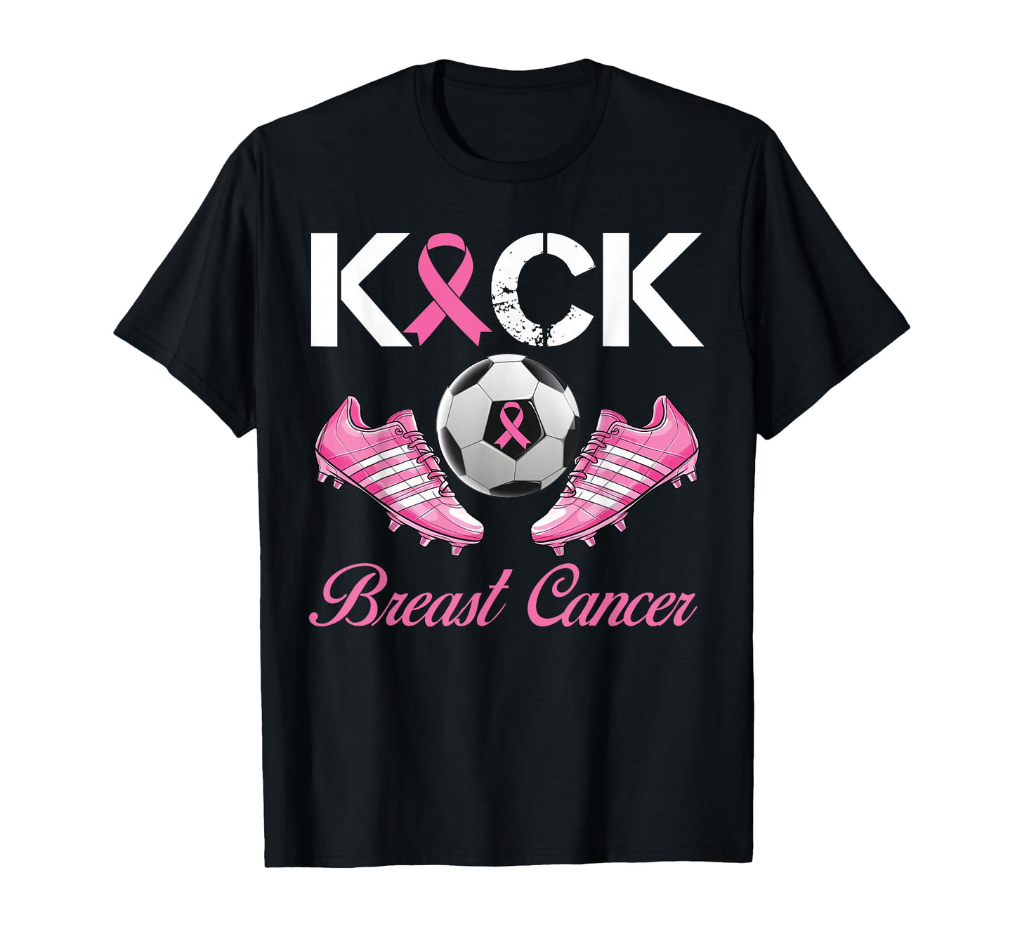 Kick Breast Cancer Soccer Breast Cancer Awareness Pink T-Shirt