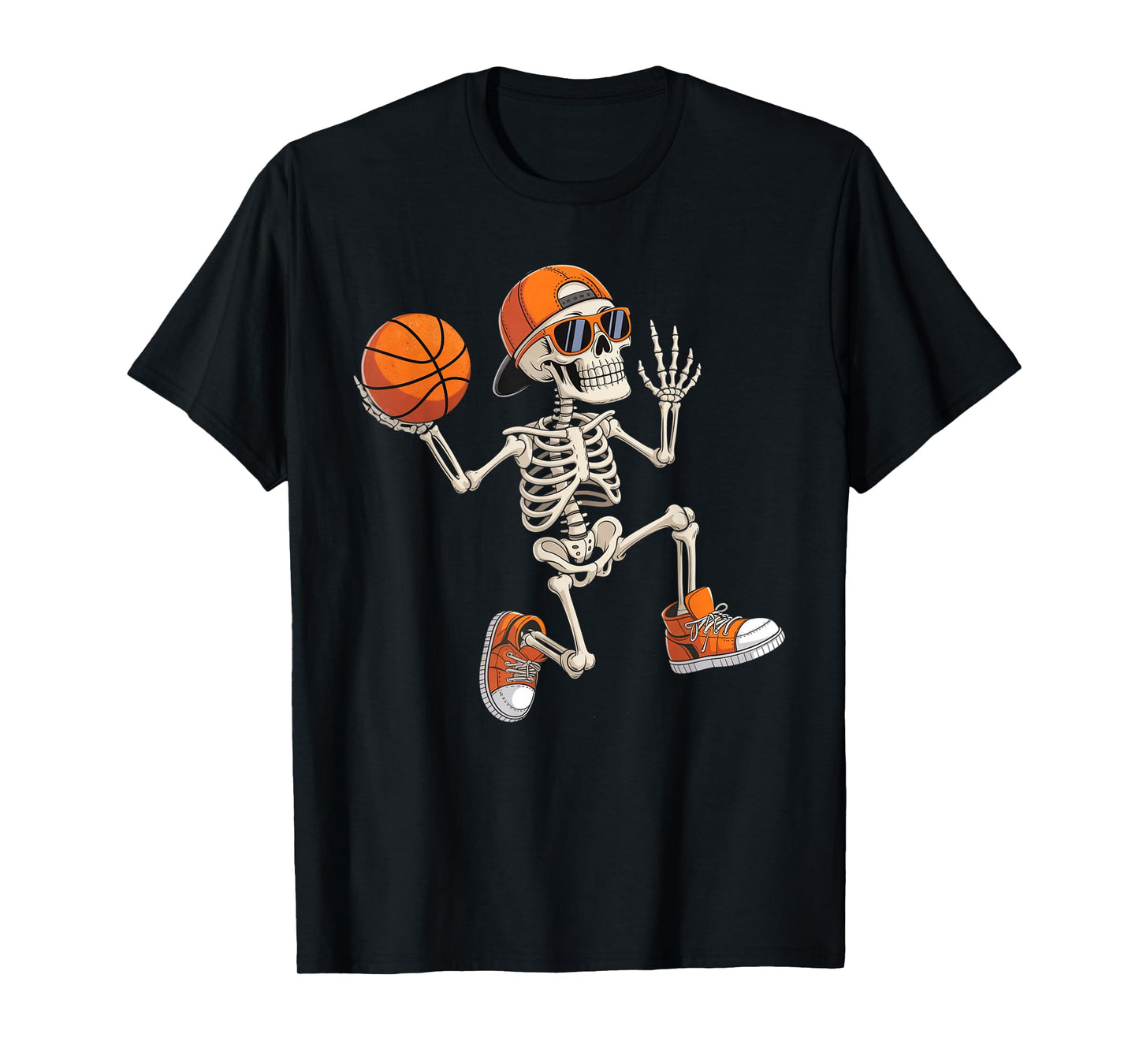 Skeleton Basketball Player Halloween Costume Teens Boys Men T-Shirt