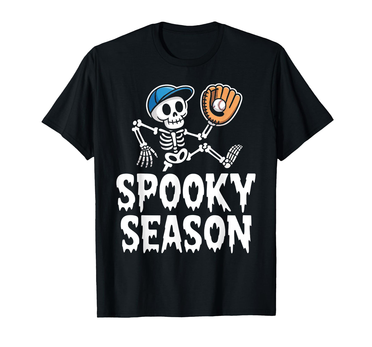 Spooky Season Skeleton Play Softball Halloween Costume T-Shirt