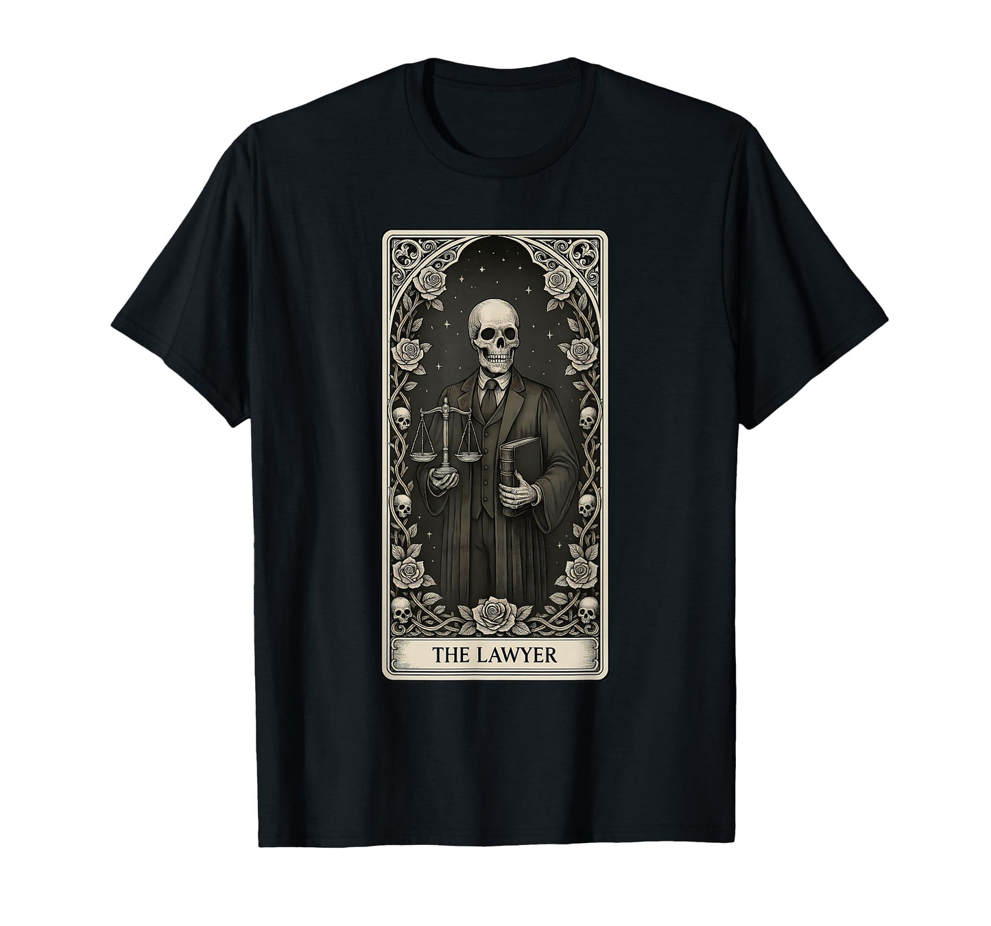 The Lawyer Skeleton Tarot Card T-Shirt