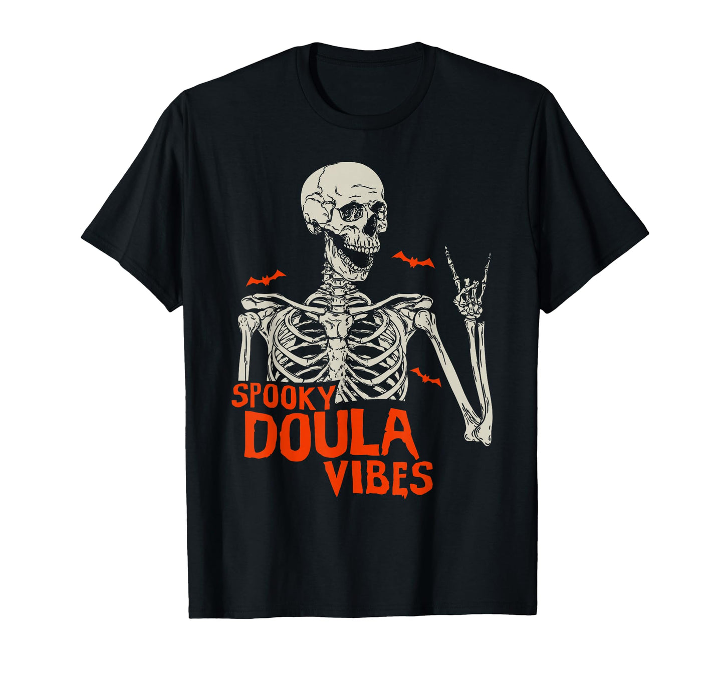 Skeleton Spooky Doula Midwife Halloween OBGYN Nurse T-Shirt