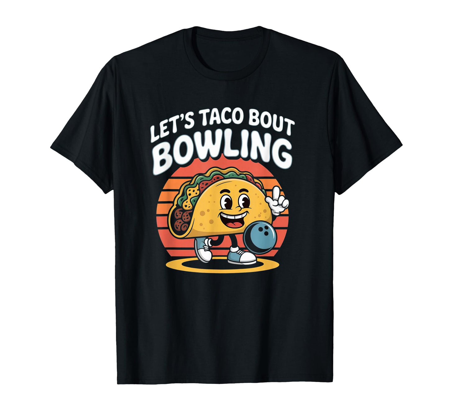 Taco Bowling League Humor Ten Pin Fun Design T-Shirt
