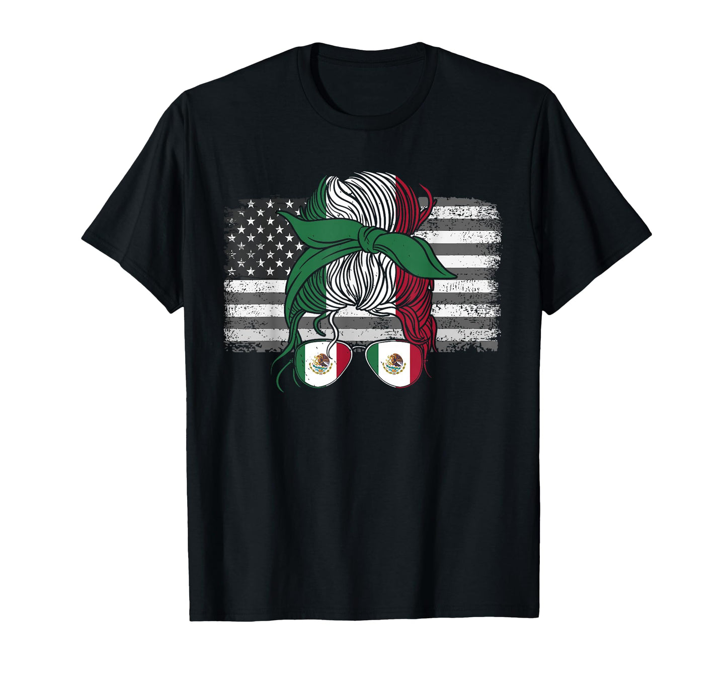 Mexico Tshirt US Flag Patriot Mexican Flag American Flag T-Shirt