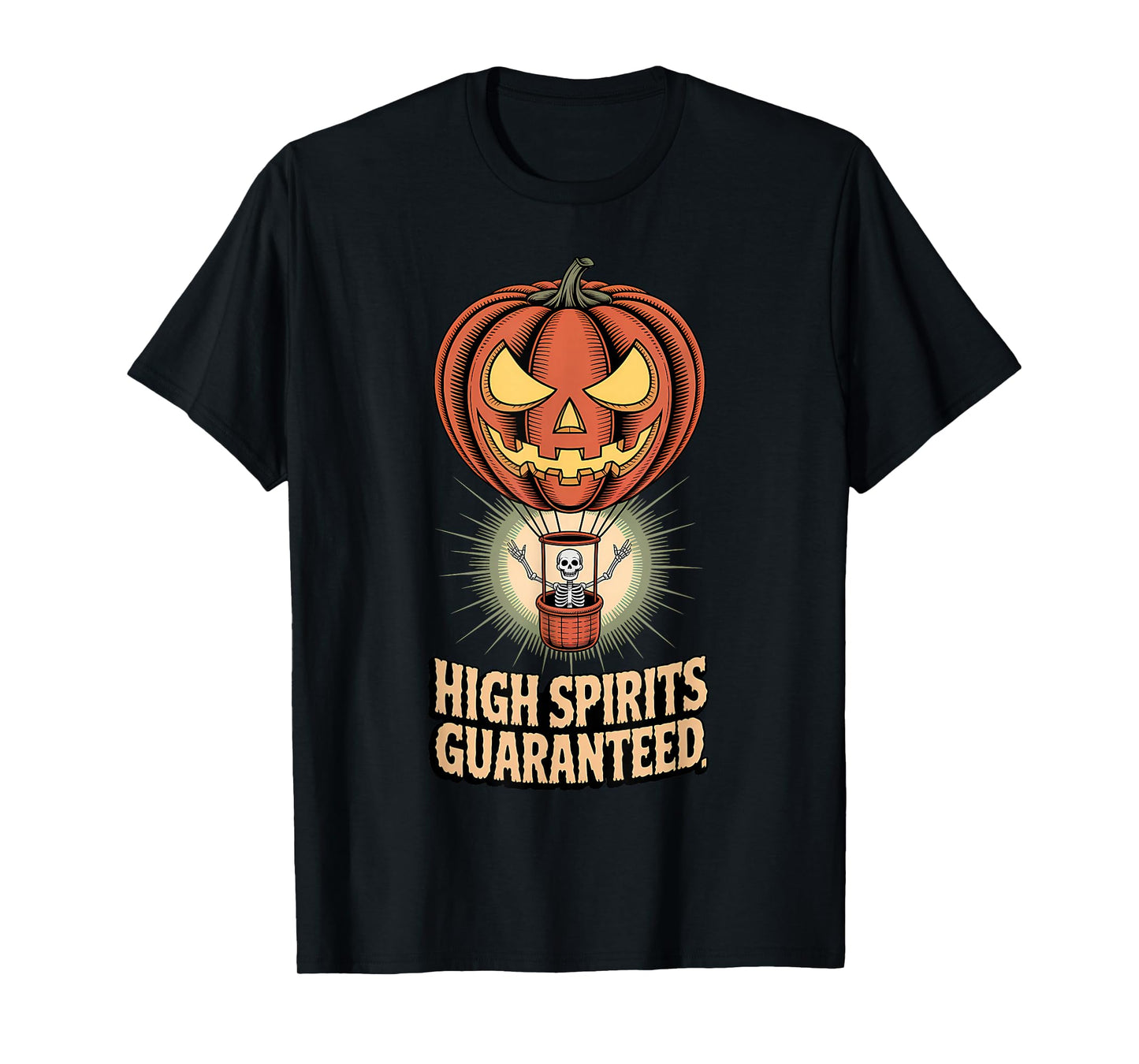 Skeleton Balloon Pilot Halloween Funny Spooky Flight T-Shirt
