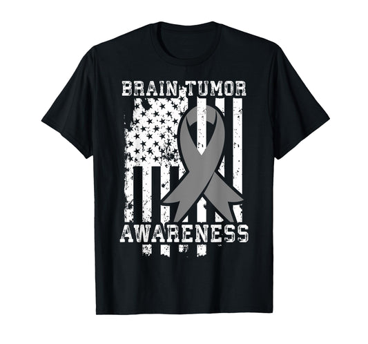 American Flag Shirt Gift for Brain Tumor Patients T-Shirt
