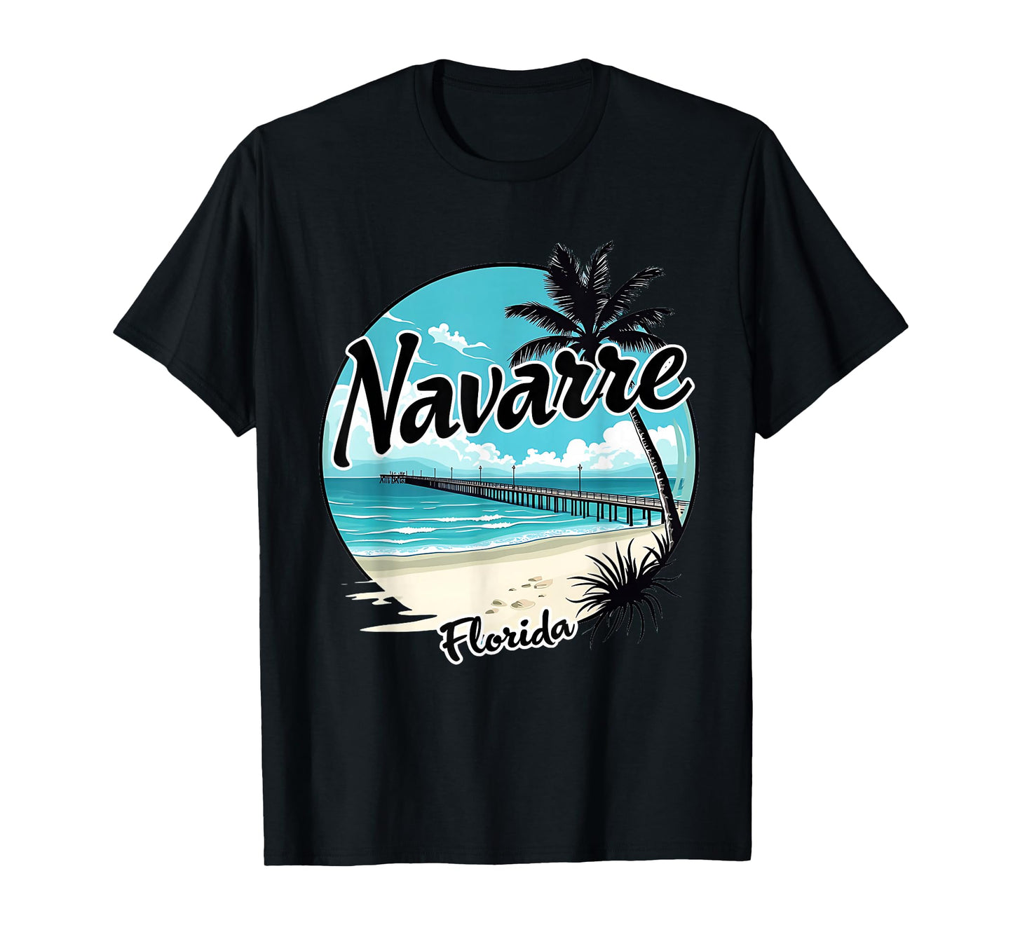 Scenic Navarre Florida Beach and Pier Art T-Shirt