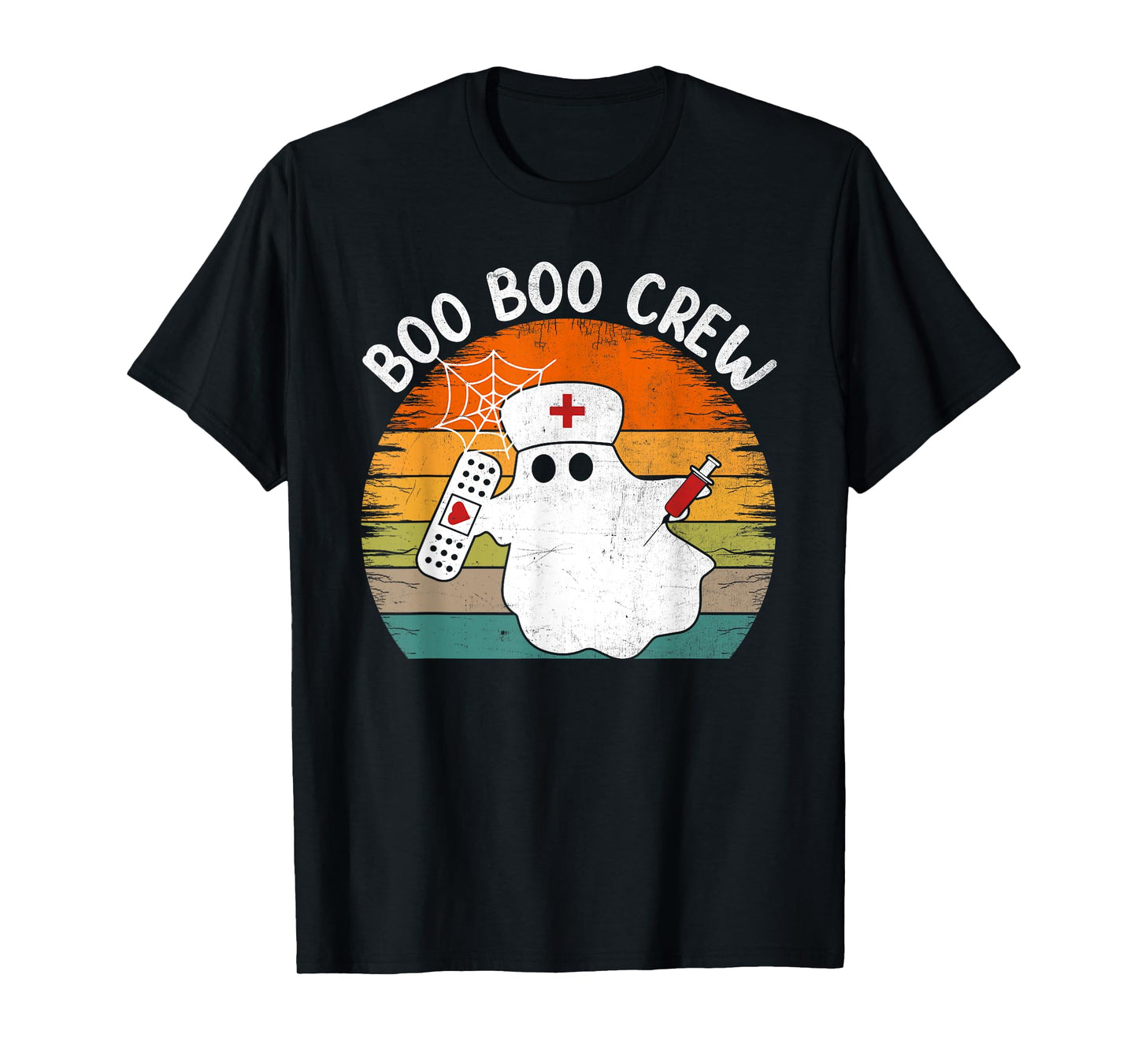 Boo Crew Nurse Halloween Costume Nurse Ghost Girls Women T-Shirt