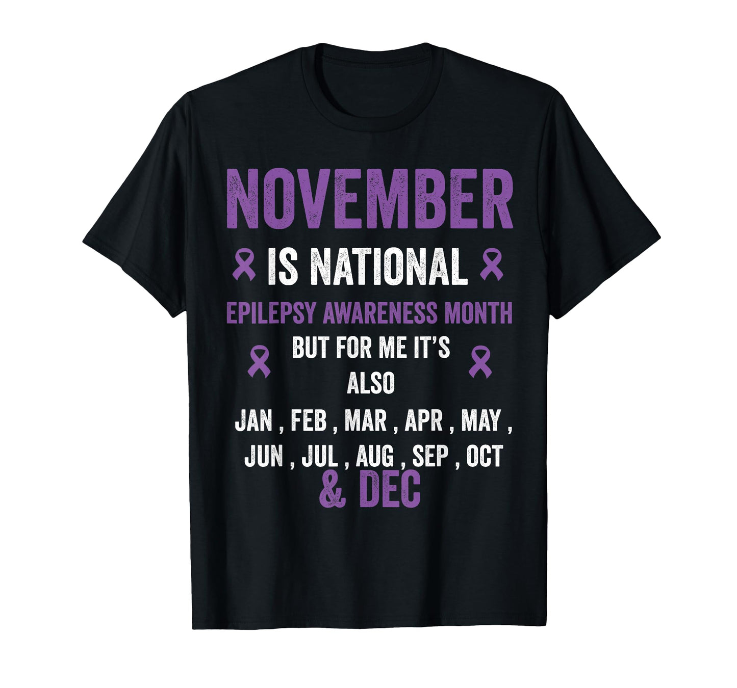 Epilepsy awareness purple ribbon - epilepsy awareness month T-Shirt