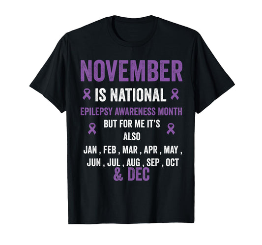 Epilepsy awareness purple ribbon - epilepsy awareness month T-Shirt