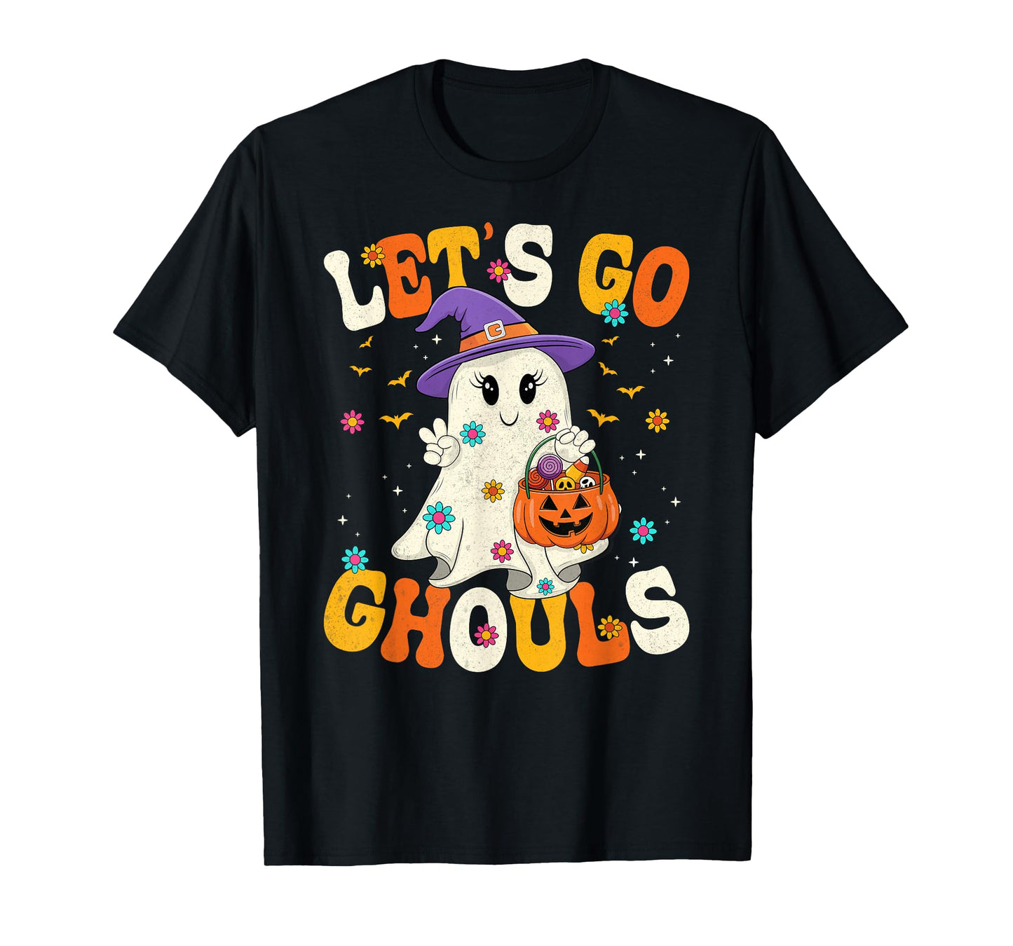 Lets Go Ghouls Funny Halloween Costume Ghost T-Shirt
