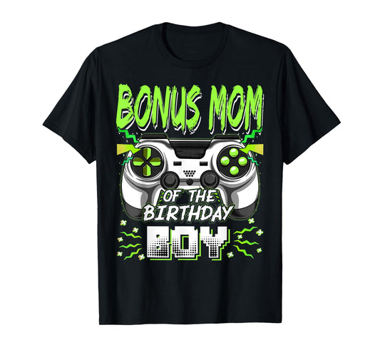 Bonus Mom Of The Birthday Boy Video Game Bday Party T-Shirt