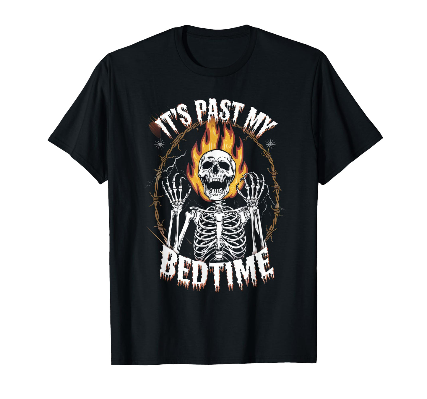 Funny Tshirt Men Humor Skeleton Meme Sarcastic Ironic Tired T-Shirt
