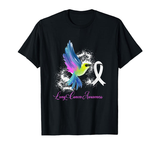 White Ribbon Lung Cancer Survivor Gift Lung Cancer Awareness T-Shirt
