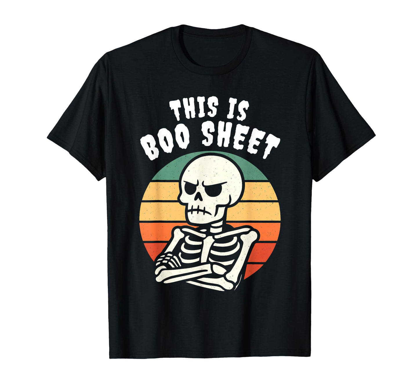 This is Boo Sheet Skeleton Retro Halloween Costume Men Women T-Shirt