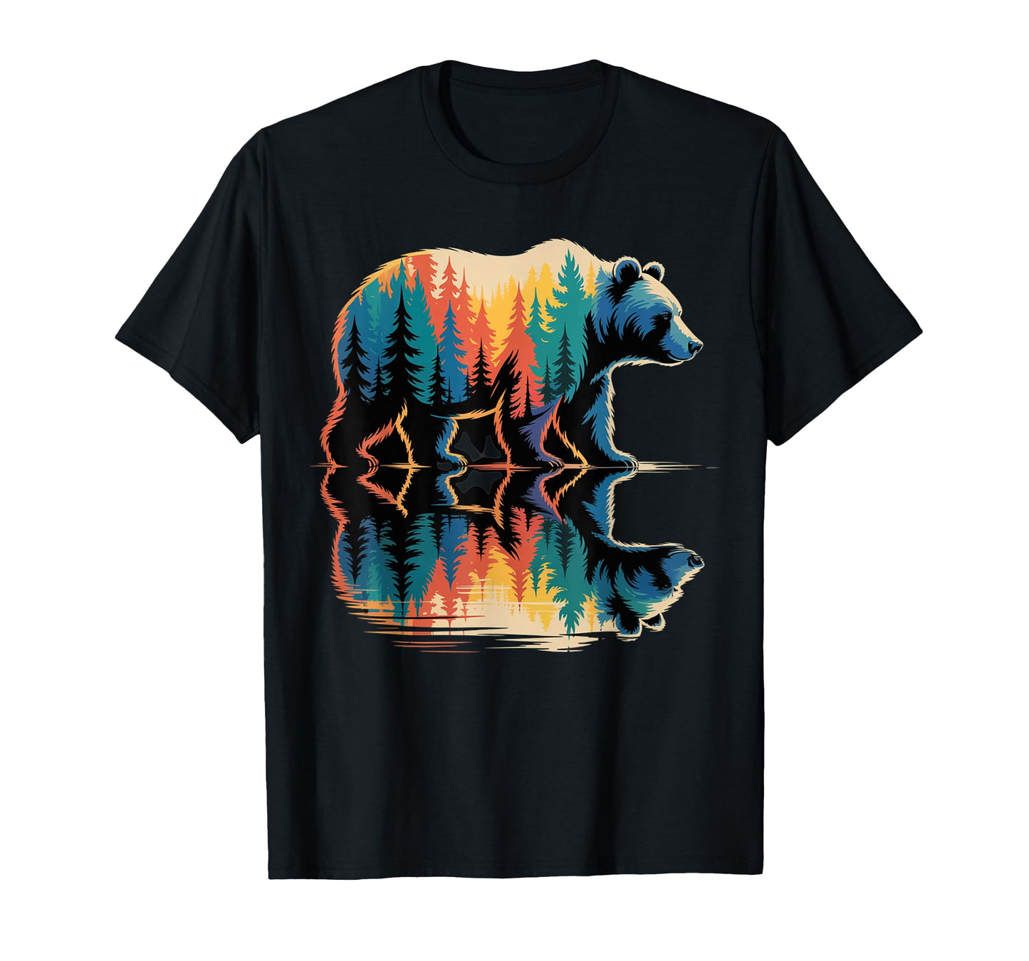 Trees Reflection Wildlife Nature Animal Bear Outdoor Forest T-Shirt