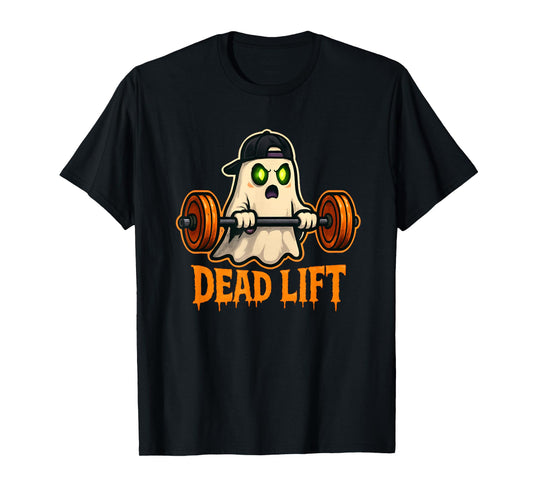 Dead Lift Funny Ghost Gym Halloween Weightlifting Pocket T-Shirt