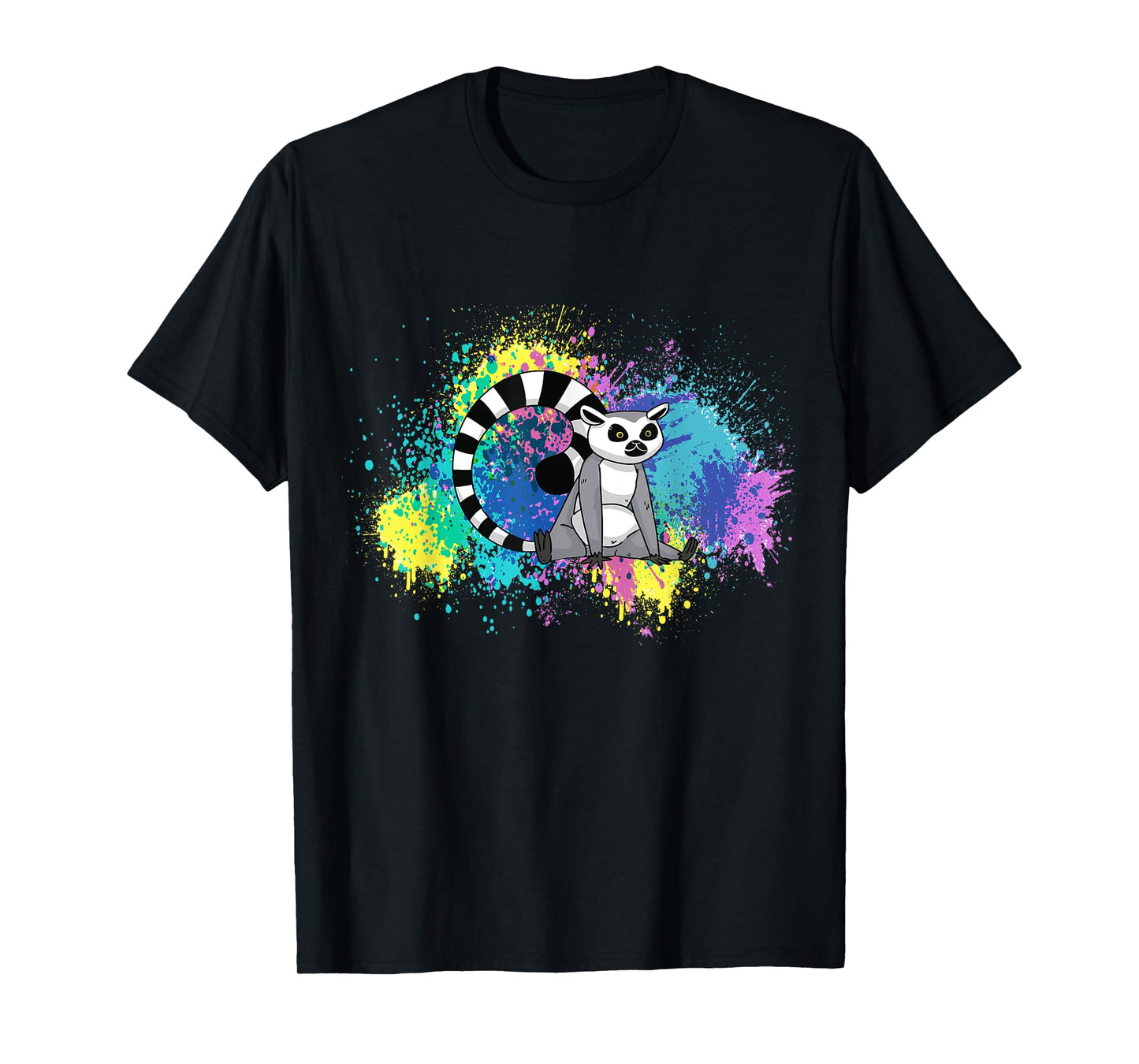 Lemur Funny Lemur Lover Abstract Color Madagascar Animal T-Shirt