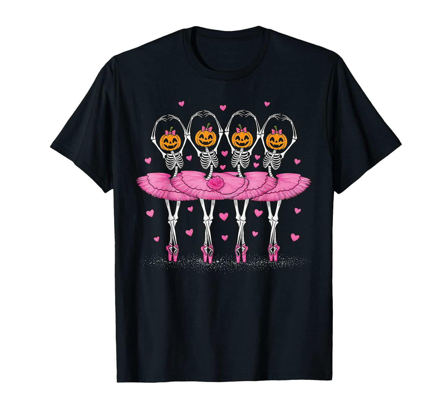 Girls Halloween Ballet Skeleton Pumpkin Girls Skeleton Wome T-Shirt