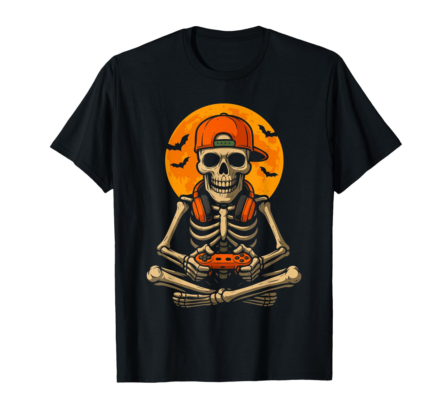 Skeleton Gamer Halloween Video Game Spooky Gaming Outfit T-Shirt