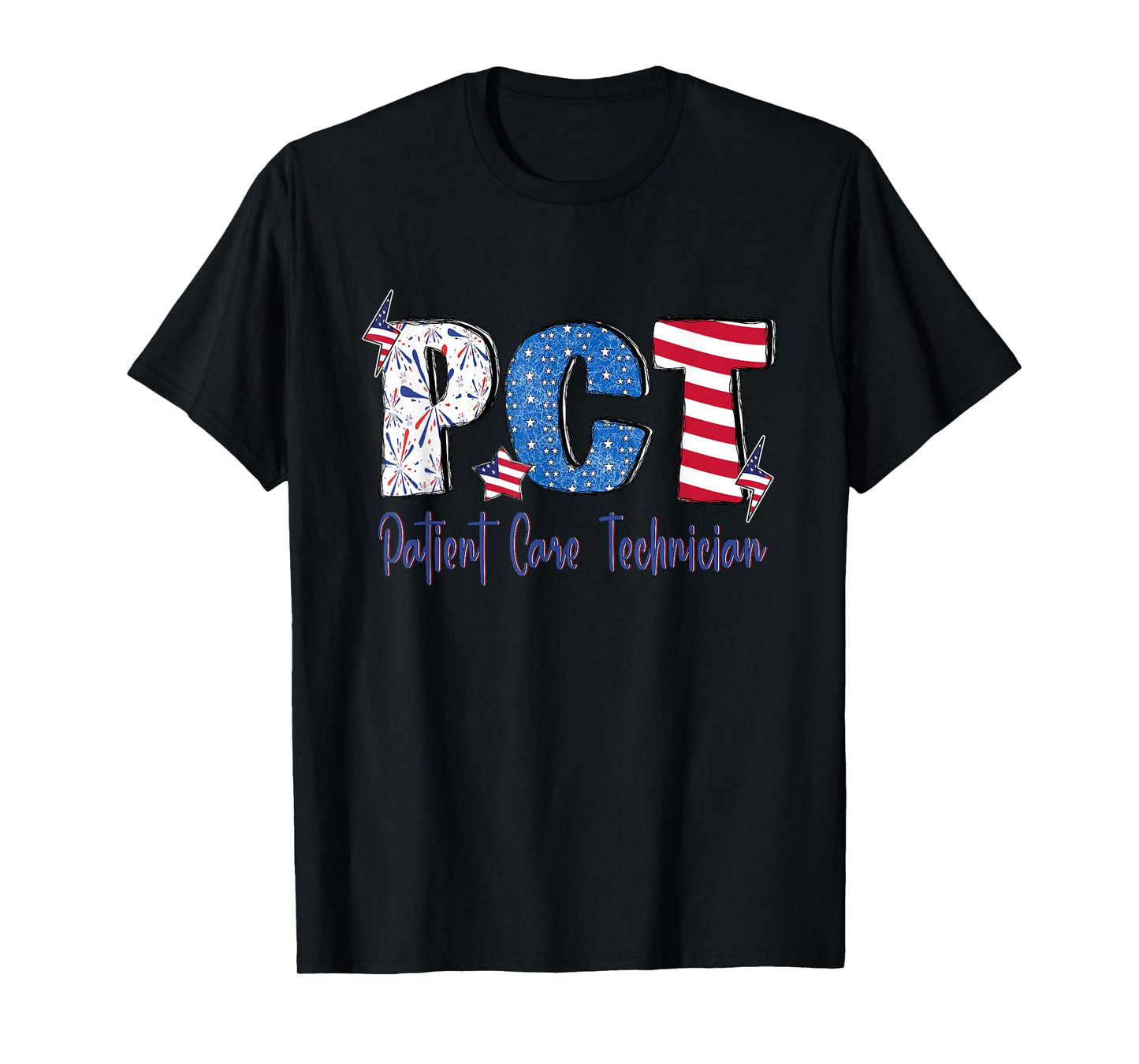 PCT Patriotic Funny Nurse 4th of July American Usa Flag T-Shirt