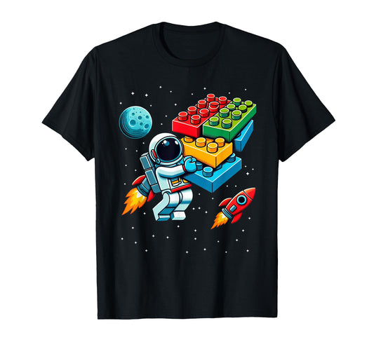 Master Builder Space Astronaut Building Blocks Bricks Boys T-Shirt