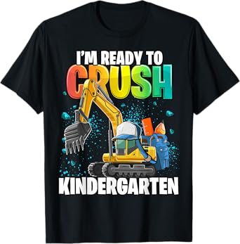 Kindergarten Excavator Construction Back to School Shirt Boy T-Shirt