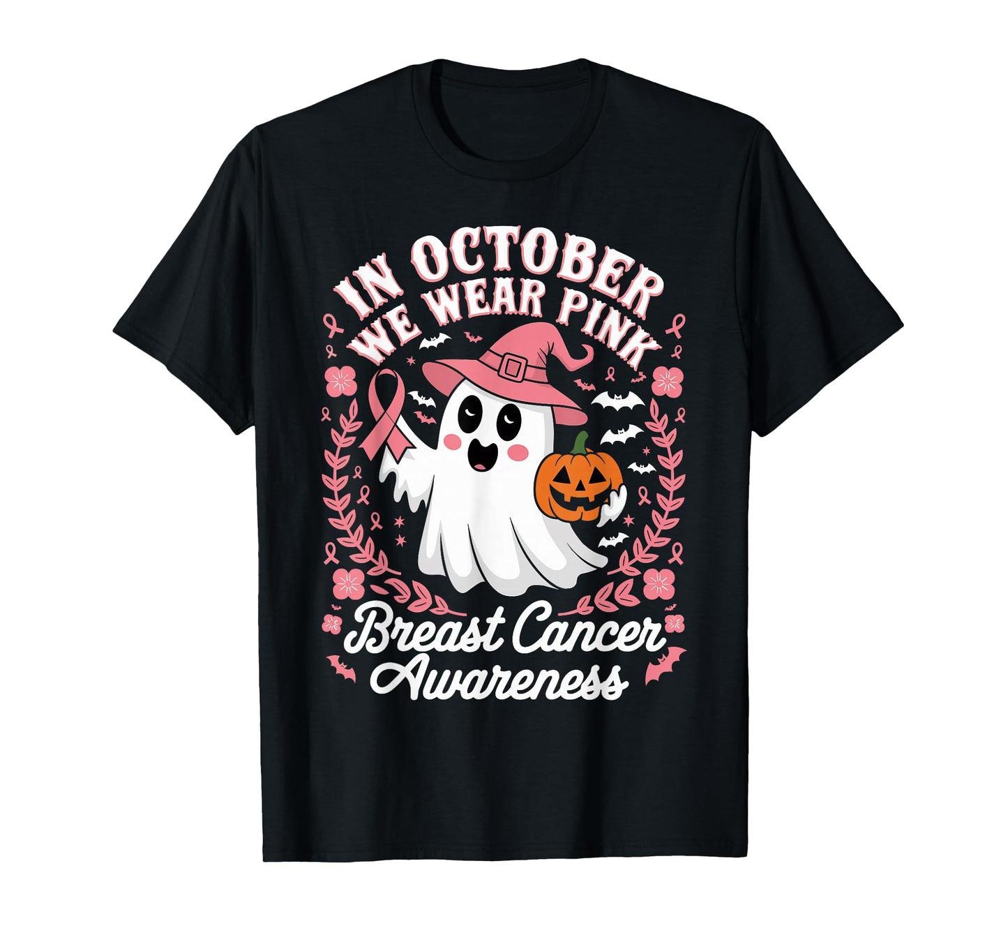 In October We Wear Pink Pumpkins Breast Cancer Awareness T-Shirt