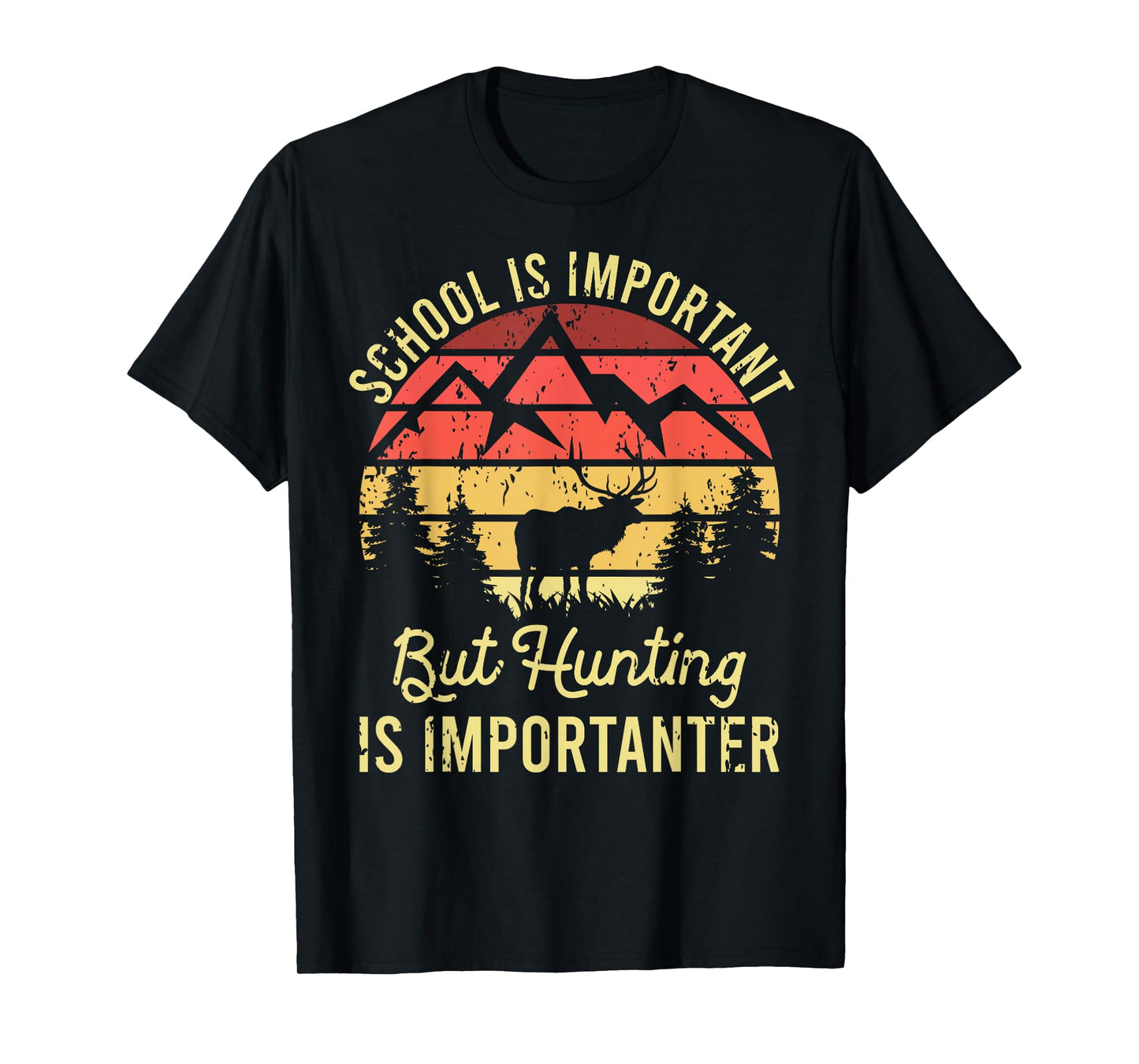 School Is Important But Hunting Is Importanter Kids Youth T-Shirt