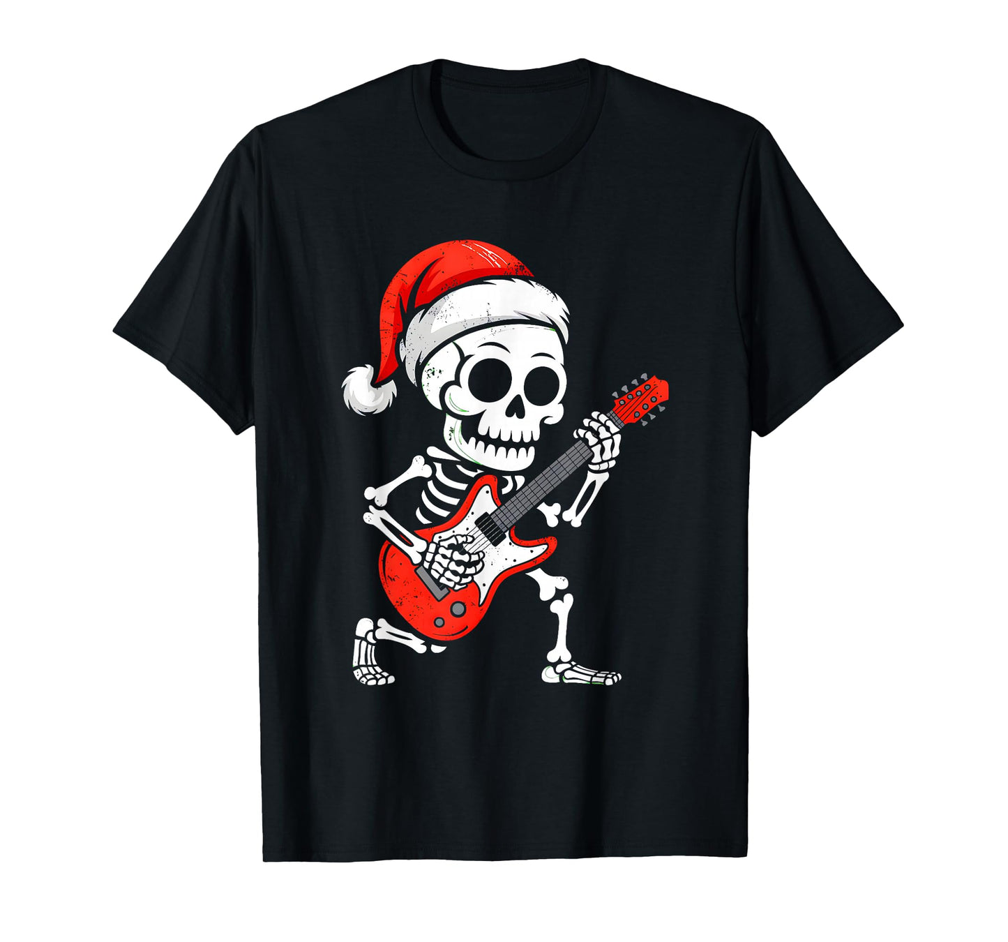 Skeleten Playing Guitar Rock Funny Halloween Costume Boys T-Shirt