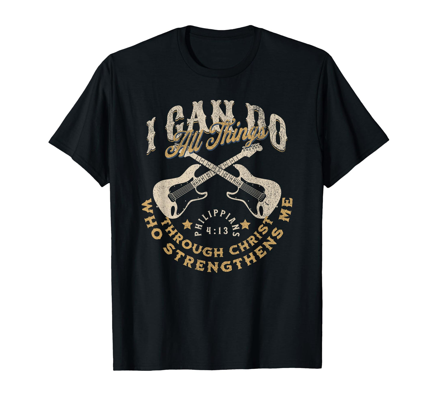 Gospel Christian Guitar Bible Scripture Verse Faith-Based T-Shirt