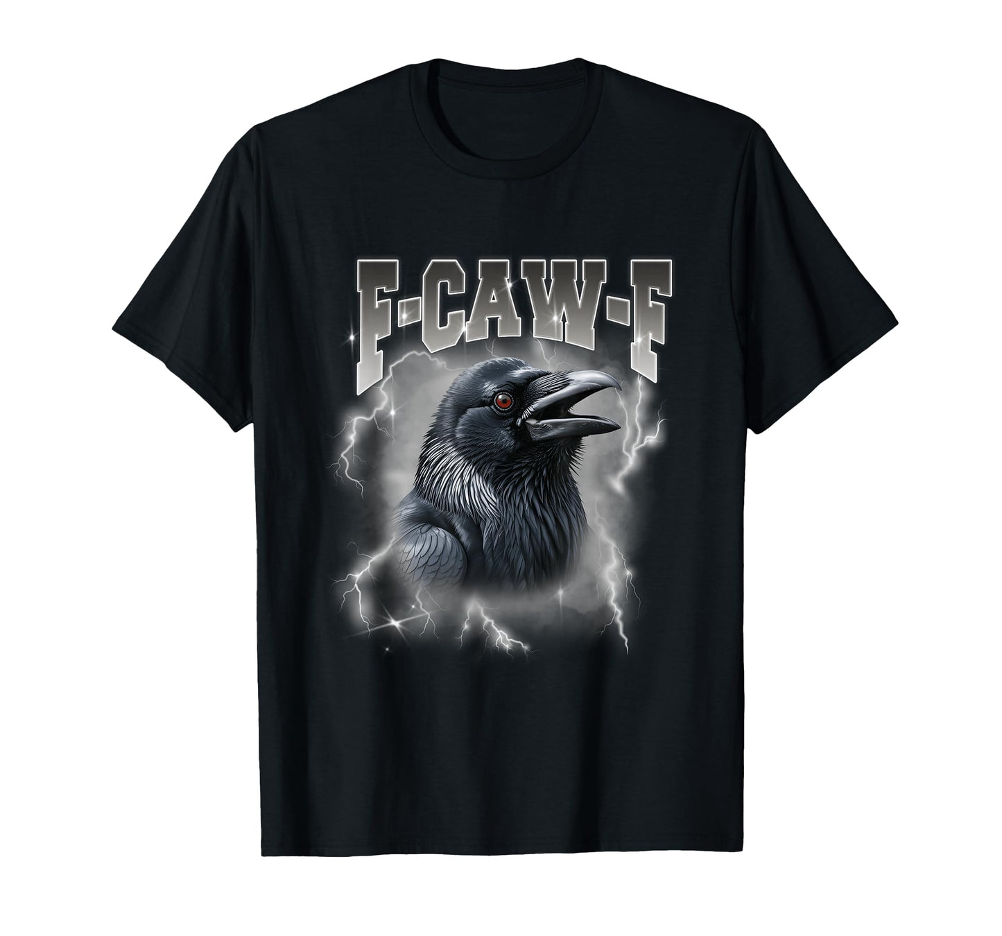 F-Caw-F Black Crow Blackbird FCAWF Vintage Bootleg T-Shirt