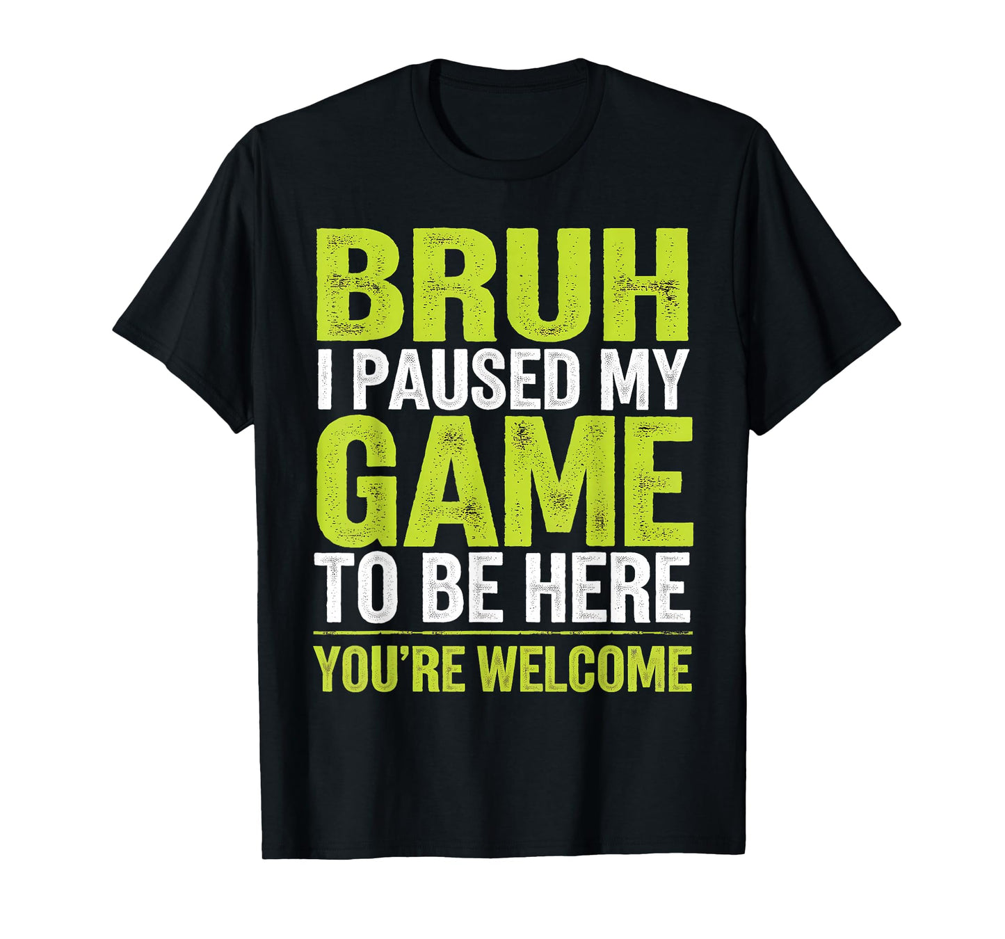 Bruh I Paused My Game Funny Skeleton Halloween Boys Men T-Shirt