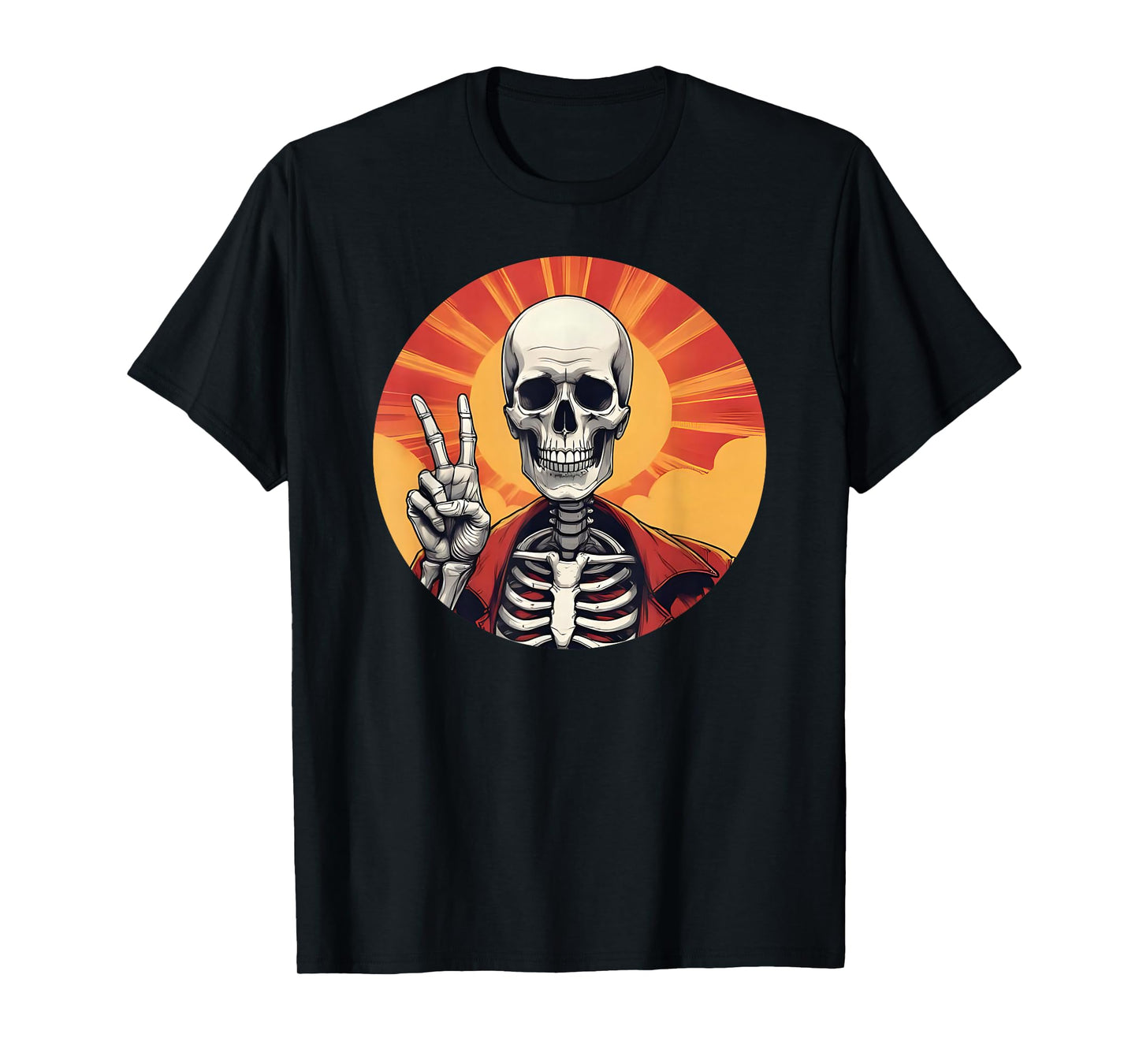 Skeleton Hand Peace Sign, Halloween Skeleton Peace Hands T-Shirt