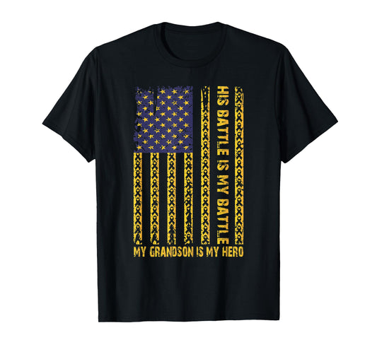 Childhood Cancer Awareness September My Grandson Is My Hero T-Shirt