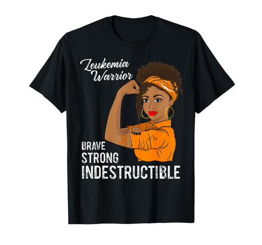 Leukemia Warrior Indestructible Cancer Survivor Awareness T-Shirt