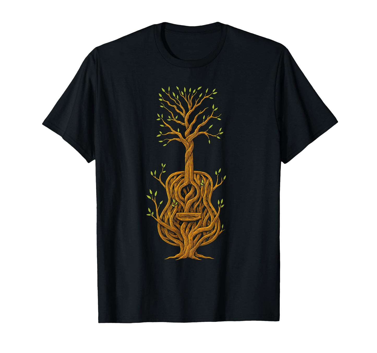 Tree of Music Acoustic Guitar Roots Art T-Shirt
