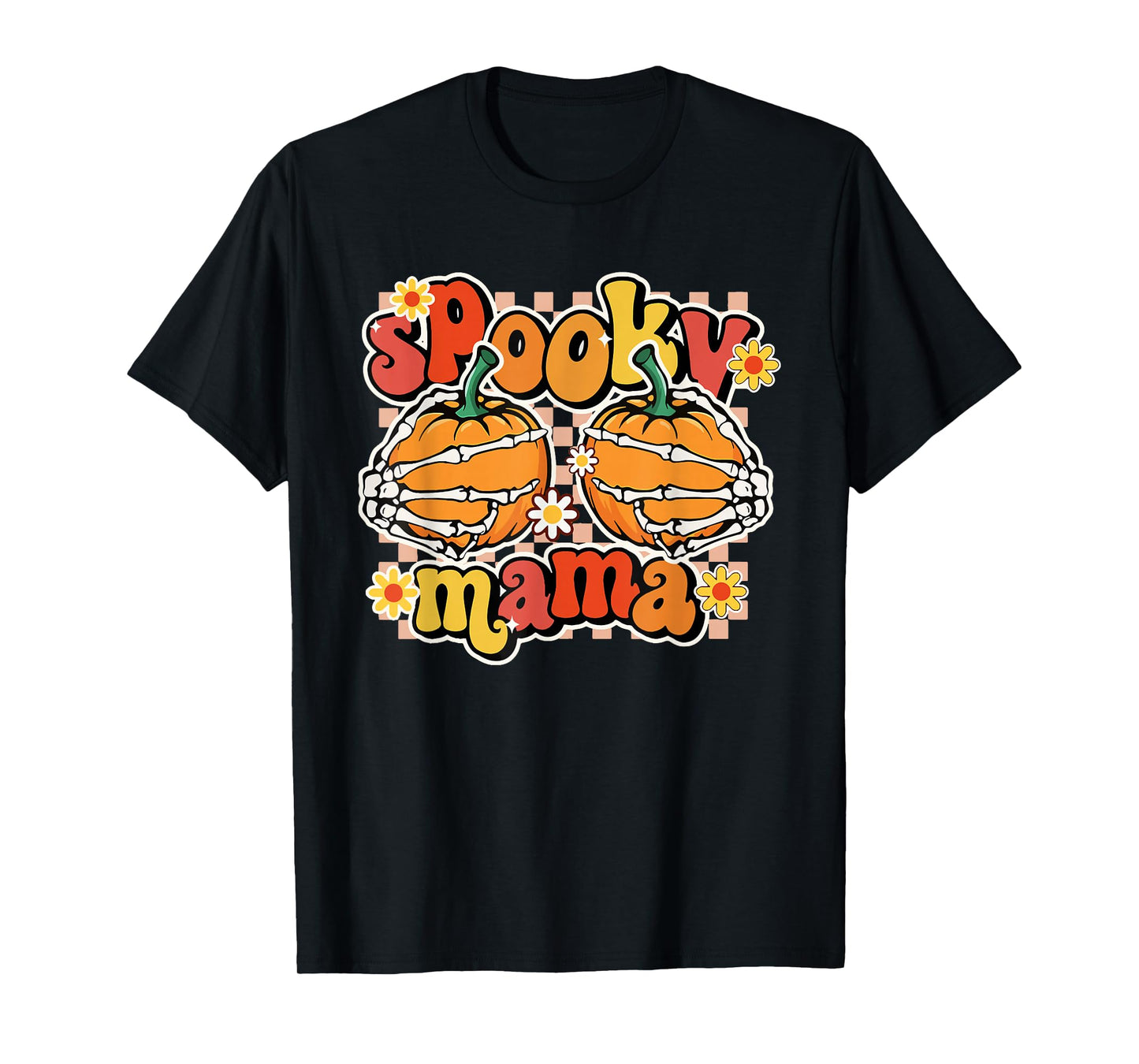 Spooky Mama Pumpkin Halloween T-Shirt