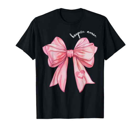 Coquette Bow Hospice Nurse Hospice Aide Palliative Care T-Shirt
