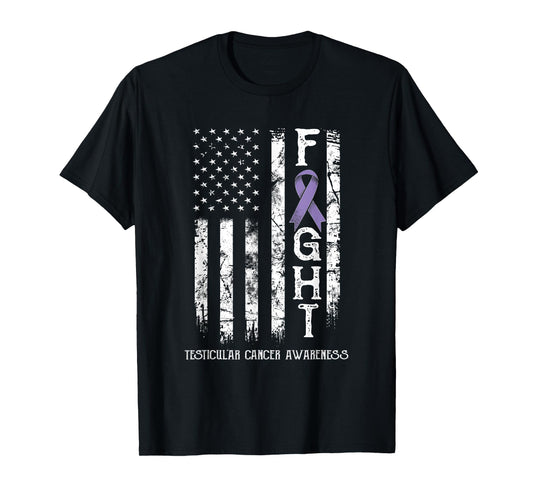 Testicular Cancer Warrior US Flag T-Shirt