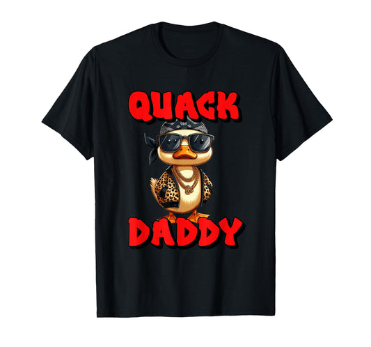 Quack Daddy Duck Cool Rap Hip Hop Duck Glasses Chains T-Shirt