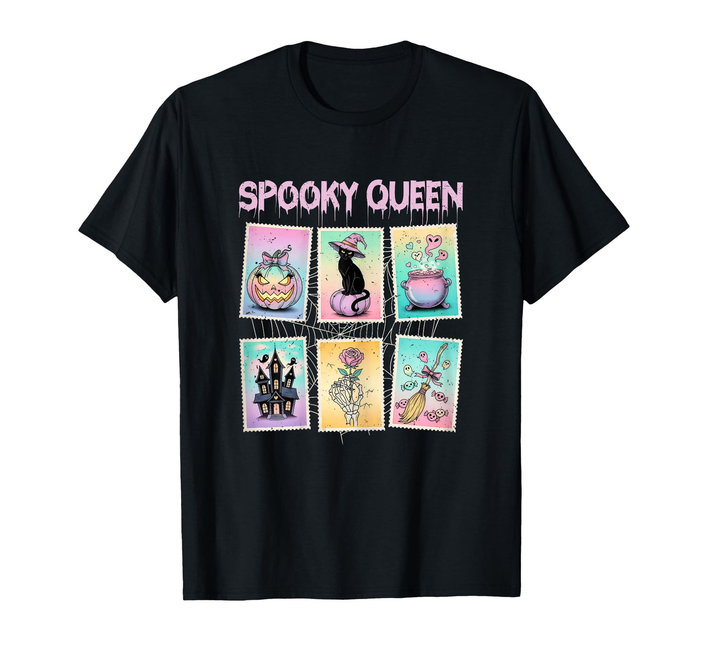 Spooky Queen Pastel Gothic Witchy Aesthetic Cute Halloween T-Shirt