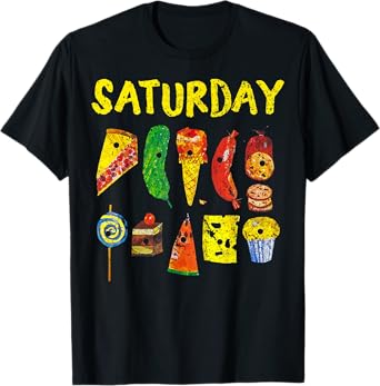 Funny Hungry Caterpillars Saturday Fruits Teacher T-Shirt