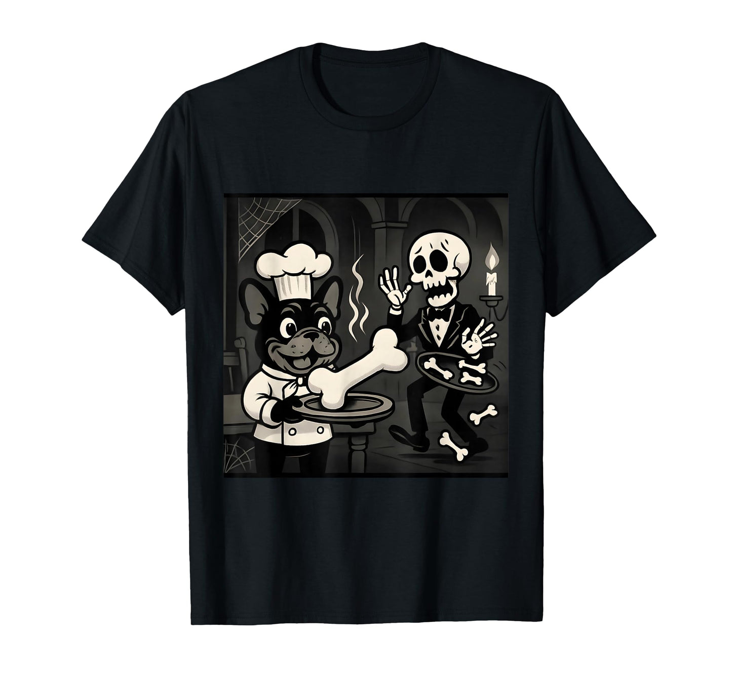 Funny Halloween French Bulldog Skeleton Spooky Season T-Shirt