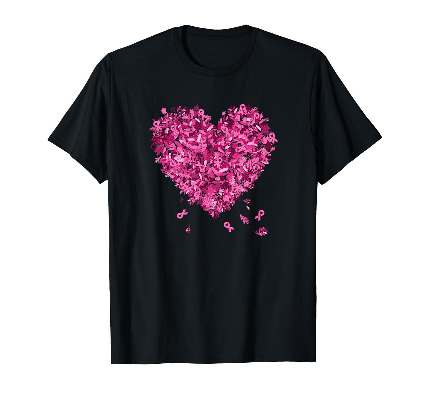 In October We Wear Pink Breast Cancer Leaves Heart T-Shirt