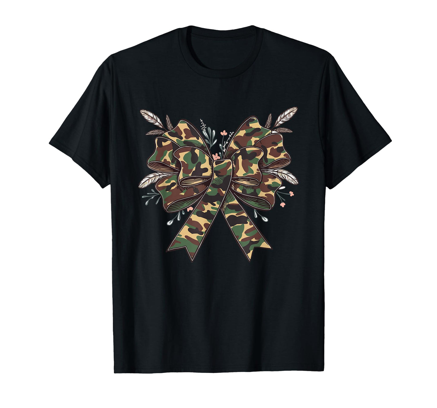 Coquette Camo Bow Camouflage Antlers Hunting Duck Women Girl T-Shirt