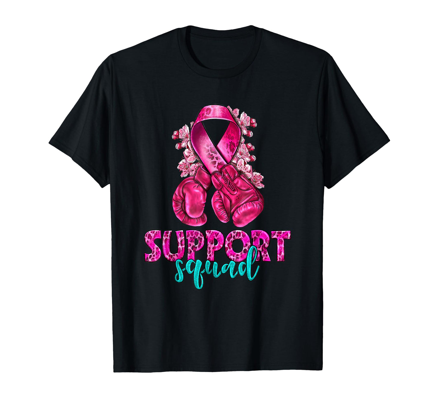 Support Squad Breast Cancer Awareness Boxing Gloves T Shirt T-Shirt