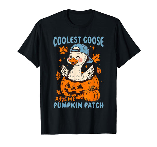 Coolest Goose at The Patch, Fall Goose Pumpkin Patch Toddler T-Shirt